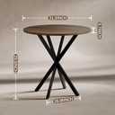 Unovivy 31.5" Small Round Dining Table for 2-4, Space Saving Circle Kitchen Dinner Table, Industrial Mid Century Modern Dining Room Desk for Kitchen, Apartment, Natural Oak, 31.5" x 31.5" x 29.53"
