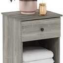 Furinno Tidur Nightstand, 1-Pack, French Oak Grey, 1-Pack Knob, 15.67"D x 17.72"W x 24.14"H