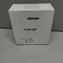 Roowest 2 Pcs Christmas Reindeer Head Ornament Glitter Holiday Deer Decor with Red Bow Statue Artificial Champagne Gold Glittered Reindeer Head Ornaments Hanging Tree Decorations