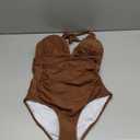 Aqua Eve Tummy Control Swimsuits for Women One Piece Bathing Suit Push Up Slimming Swimwear (Medium, Brown)