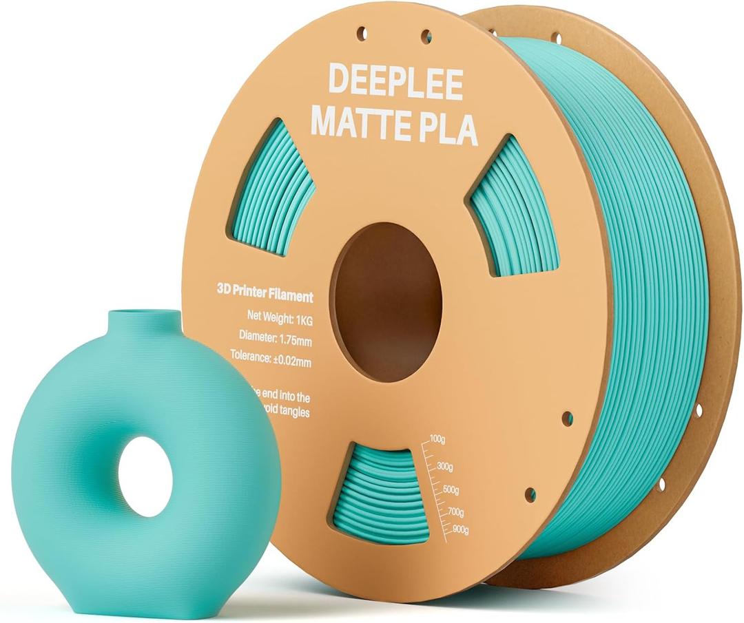 Matte PLA Filament 1.75mm, 3D Printer Filament Dimensional Accuracy +/- 0.02mm, No Clogging, Higher Toughness, Cardboard Spool 3D Filament, 1kg Teal Green