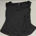ZESICA Womens Summer Sleeveless Tank Tops 2026 Asymmetrical Neck Ruched Slim Fit Shirts Fashion Going Out Clothes (Large, Black)