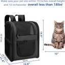 Apollo Walker Dog & Cat Carrier Backpack for 4-18lb Pets - Ventilated Safe Design with Padded Back Support, Breathable Mesh Pet Backpack for Hiking, Travel, Outdoor (Black)