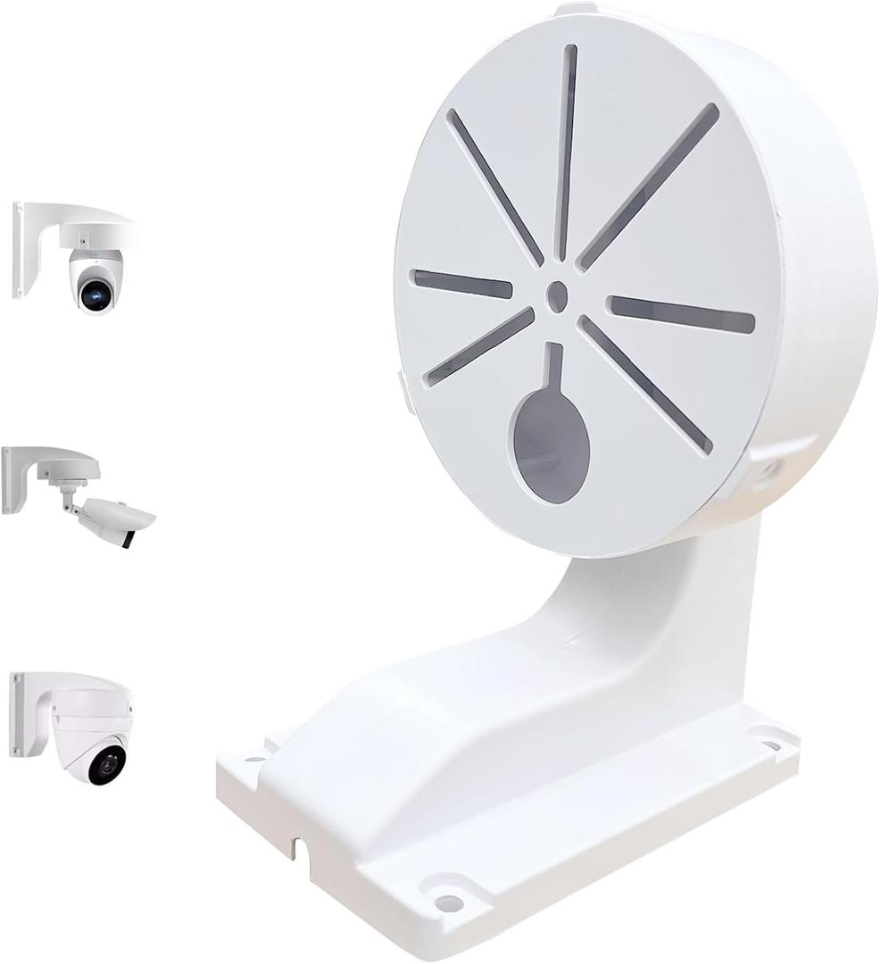 ABS Plastic Indoor Outdoor Cameras Holder Wall Mount L Type Bracket for Security Dome IP Camera Mounting,Junction Box Cable Management Mounting Case, CCTV Camera Mount (Plastic)