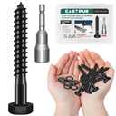 (12Sets) 5/16" x 2-1/2" Hex Head Lag Bolts, Heavy Duty Lag Screws with Washers, 304 Stainless Steel, 5/16 Bolt for Wood, Partial Thread, Black Oxide