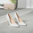 mysoft Women's High Heels Pumps Closed Pointed Toe Stiletto 4IN Heels Dress Wedding Shoes, Size 6