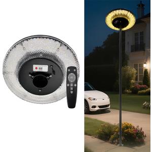 Solar Street Light Outdoor with Three-Color Light Strip and Motion Sensor, Lamp Head