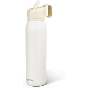 Water Bottle with Twist Lid Insulated Stainless Steel 20oz,Travel Water Bottles for Sports & Gym, Gift for Women Men Birthday Christmas (White)