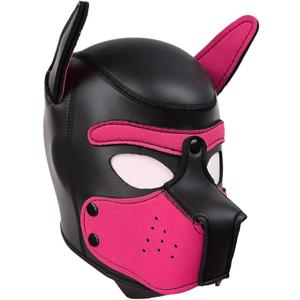 Neoprene Dog Full Face Puppy Mask Removable Pup Hood Halloween Mask