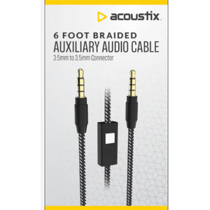 ACOUSTIX 6 Foot Braided Auxiliary Audio Cable 3,5mm