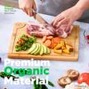 Riveira Wood Cutting Board  Gourmet Bamboo Grandeur: 15 x 10 Inches Wooden Cutting Boards For Kitchen  Natural Cutting Boards For Kitchen  Innovative Juice Grooves Non Toxic Cutting Board