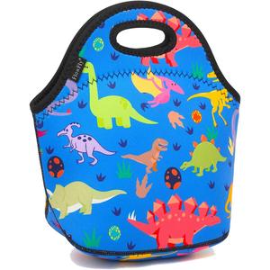 FlowFly Neoprene Kids Lunch box Insulated Soft Bag Mini Cooler Thermal Meal Tote Kit for Boys, Girls,Men,Women,School,Work, Office, Dinosaur