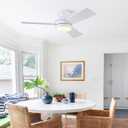 42 Inch Ceiling Fans with Lights and Remote, Low Profile Ceiling Fan with Light Flush Mount, Reversible, 6 Speeds, 3CCT Dimmable White Ceiling Fan for Bedroom Dinning Room Indoor
