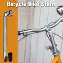 BuleVina Bike Quill Stem 22.2mm x 300mm Clamp 25.4mm Aluminum Alloy and Steel Gooseneck Shape 1 Bolt Road Bicycle Handlebar Stem Y Clamp for Fixed Gear (300mm/11.8 Inch Length)