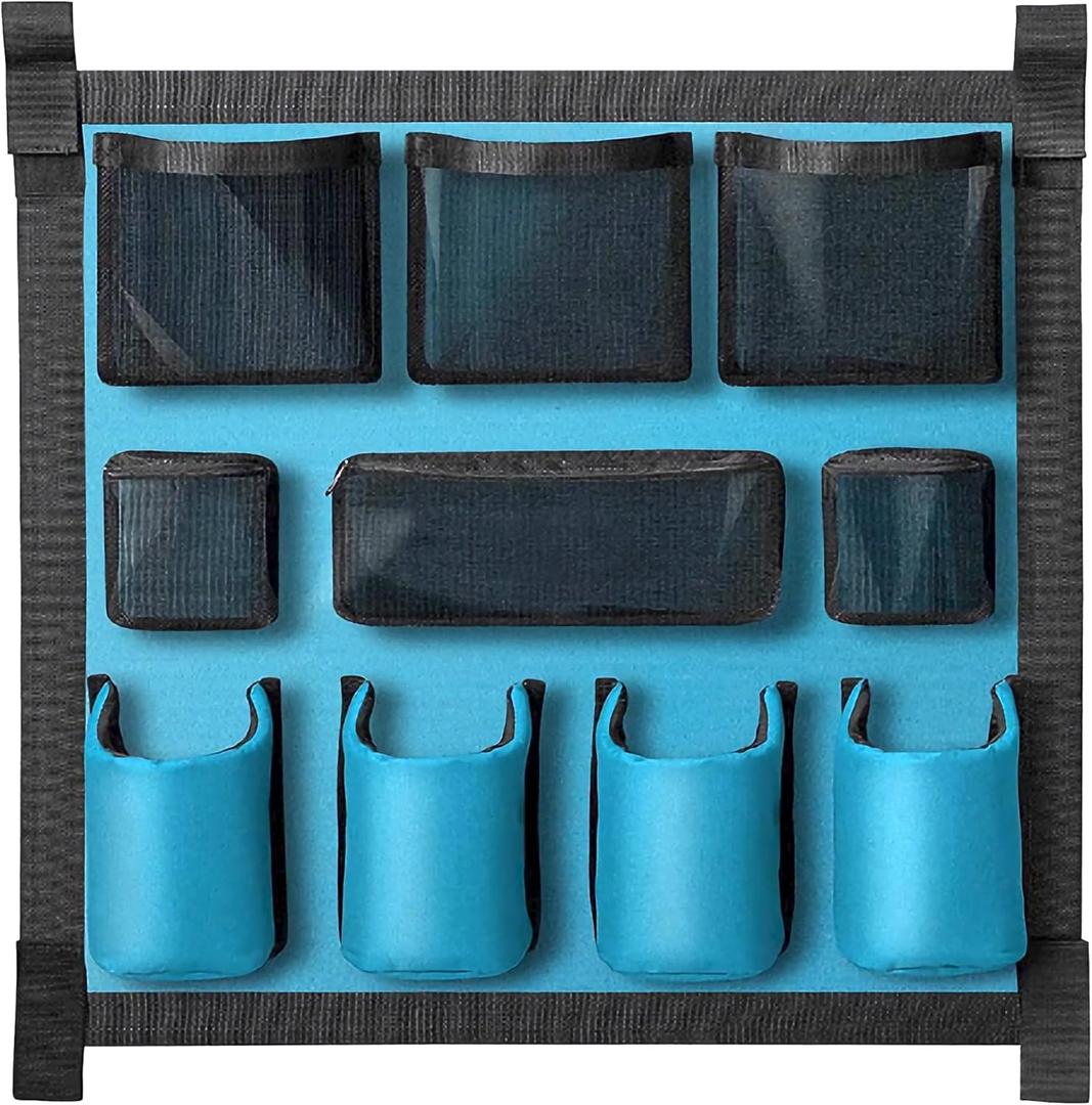 Asooll Horse Trailer Organizer, Horse Grooming Bag with Hanging Straps, Large-Capacity Horse Supplies Storage Bag, Horse Trailer Hanging Grooming Organizer Bag for Stables, Blue