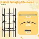 19.5" D x 39" H Peony Plant Support Cage, 3 Tier Stackable Plant Support Ring, Metal Core with PVC Coated Stakes, Garden Plant Support for Peonies Tomatoes and Climbing Plants