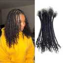100% Real Human Hair 0.4cm Width 8 Inch Loc extensions Human Hair with Ends 30 Strands per pack Full Handmade Dreadlock Extensions Can be dyed and bleached for Men Women Kids