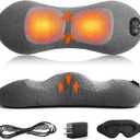 3 in 1 Lower Back Massager, Triple Fusion Back Massager with Heat, Vibration and Stretch, Lumbar Support Pillow with Ergonomic Memory Foam for Bed and Chair (Grey)