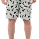 IZOD Men's Printed Poplin Relaxed Fit Drawstring Sleep Shorts, Large