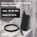 24V 2A 3-pin XLR Electric Scooter Charger Compatible with Go-Go Elite Traveller, Pride Mobility, Jazzy Power Chair Charger & Plus Ezip Mountain Trailz