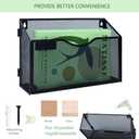 6 Packs 1 Tier A4 Mesh in Tray Hanging Wall File Holder Magazine Document Holder Mail Organiser Magazine Storage Rack,Durable Metal Mesh Filing Storage, Black