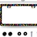 Mermaid License Plate Frame Colored Mermaid Fish License Plate Holder for Car Decorative Stainless Steel Ocean Fish License Plate Animal Auto Parts for Women with Screws 12.2"x 6.2"