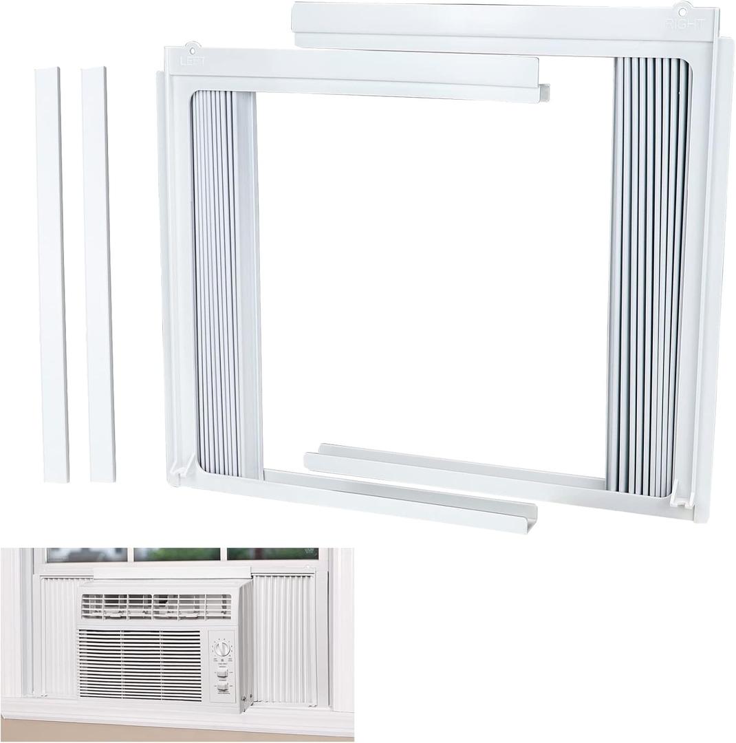 LBG Products Window Air Conditioner Side Panel and Frame Set,AC Accordion Filler Kit,Fits Most 5000BTU Window Air Conditioners, AC Side Panels with Frame