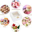 Colovis 30 Pcs White Bakery Boxes with Window, 6 X 6 X 3 Inches, White Paperboard Treat Boxes for Cookies, Pastry, Cookies, Strawberries, Macarons