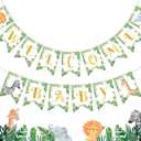 Spakon Pre Strung Safari Welcome Baby Banner Wild One Birthday Party Decorations Jungle Animals Baby Shower Decorations 9.8 ft Neutral Forest Animals Welcome Banner for Gender Reveal Party Decor