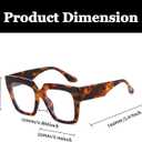 LJCZKA Oversized Square Blue Light Blocking Glasses for Women Men Computer Glasses Thick Frame Anti Eyestrain Headache