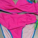Blooming Jelly Womens High Waisted Bikini Sets Drawstring Tummy Control Swimsuits Crisscross Tie Back Bathing Suit (Pink, M)