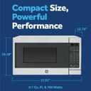 GE Compact Countertop Microwave Oven, 0.7 Cubic Ft., 700-watt Capacity, 6 Auto Cooking Settings, Child-Lock Technology, Dorm Room or Apartment, Stainless Steel