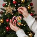 Orange Tabby Cat Hugging Candy Cane 2D Flat Acrylic Ornament - Orange Tabby Christmas Ornmanent - Christmas Tree Decoration, Cat Lover Gifts 2025