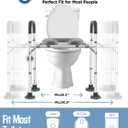 Toilet Seat Riser Extra Wide, 500lb Raised Toilet Seat with Handles,Seat Height Adjustable from 19 to 25 and Internal Width from 25.5 to 30.5, Handicap Raised Toilet Chair for Seniors