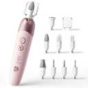 Cordless Electric Nail File Set, Portable Electric Nail Drill Machine, Professional Manicure Pedicure Kit, 5 Speeds Hand Foot Care Tool for Calluses, Thick Nails, Grind, Trim, Polish (Pink)