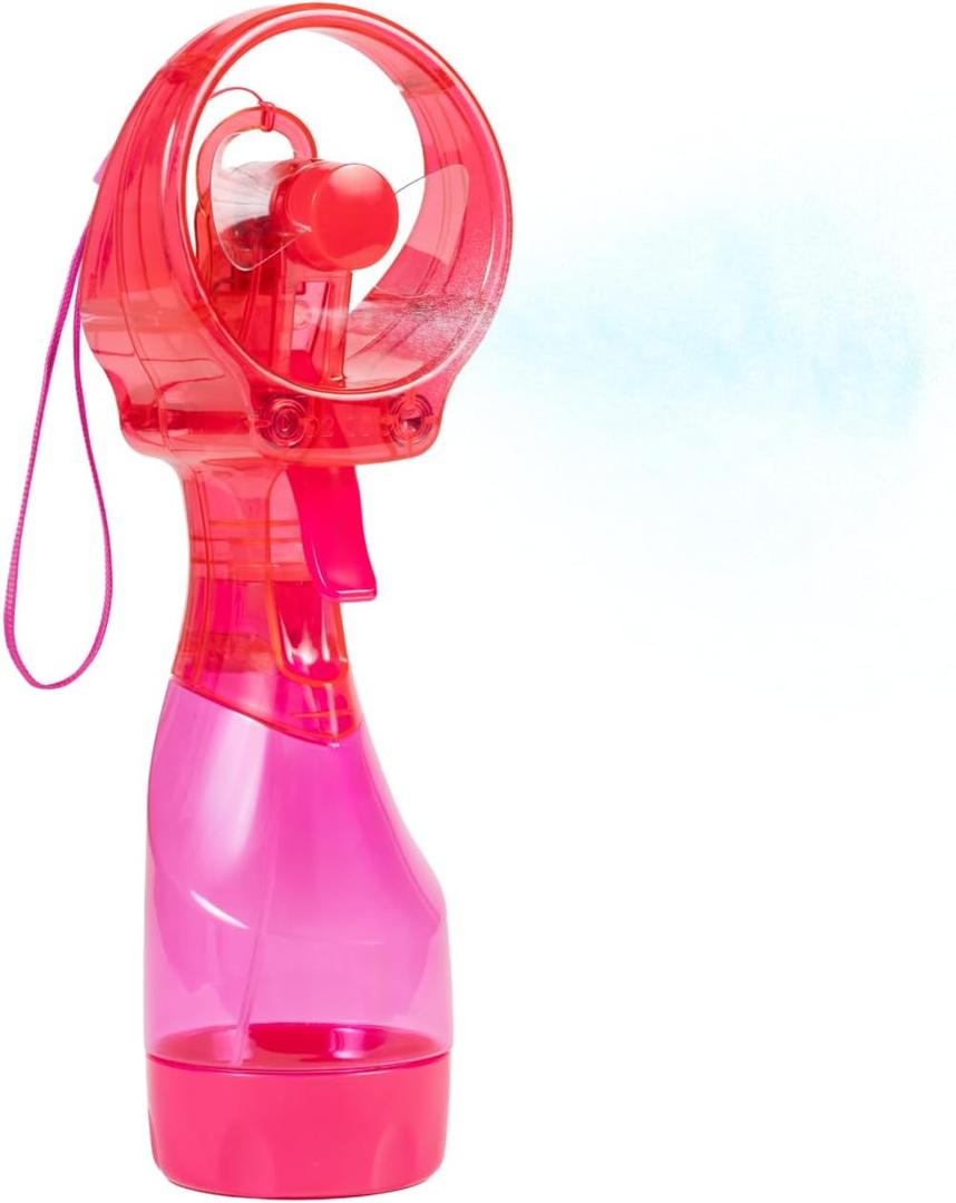 Deluxe Handheld Misting Fan with Wrist Wrap Strawberry Pink