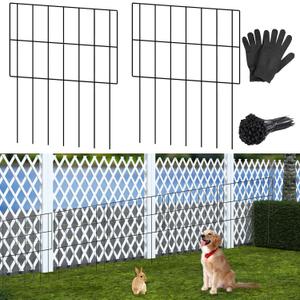 20 Panels Animal Barrier Fence, 13 in(H) x 17 in(L) No Dig Fence for Rabbits and Dogs, Rustproof Metal Wire Garden Fence Border with Ground Stakes for Yard, Patio & Landscaping