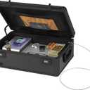 Vaultz Locking Storage Chest with Dual Combination Lock-Small Lock Box for Laptops, Tablets & Valuables, Lockable Storage Box with Code, Keyless Lockbox for Dorm, Home & Travel 19.25 x 6.5 x 13.5"