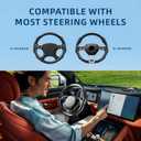 Carbon Fiber Steering Wheel Cover with Anti-Slip Lining and Segmented Design 2pcs Universal Steering Wheel Protector for Men and Women, Car Interior Accessory (Black)