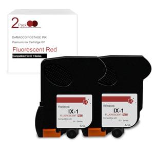 DMAOCO 2 Pack IXINK1 repalcement for IXINK1 Fluorescent Red Ink Cartridge for iX-1 Mailing Machine Print Head