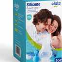 Elate Manual Breast Pump for Breastfeeding | Silicone Milk Collector with Leak-Proof Stopper for Nursing Moms | Enhance Milk Production | BPA PVC Free  5oz (Blue)
