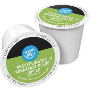 Amazon Brand - Happy Belly Decaf Light Roast Coffee Pods, Breakfast Blend, Compatible with Keurig 2.0 K-Cup Brewers, 100 Count (EXP 08/31/27)