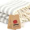 Bazaar Anatolia Turkish Beach Towel 100% Cotton, Quick Dry, Sand Free Large Towel for Bathroom and Camping Oversized 71x39 Inches Arpa Grey