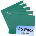 Green Hanging File Folders 25 Pack Letter SizeColored File Folders with 1/5-cut Tabs,Stay Organized for Your Home and Office Bulk File and Documents