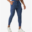 Men's Joggers Sweatpants - Breathable High-Rib Fabric with Zipper Pockets & Drawstring Waist for Running & Training Medium Long