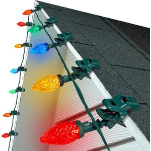 C9 LED Christmas Lights Outdoor, 99 Feet 150 LED C9 String Lights with 150 Spring Clips, Waterproof Connectable Christmas Tree Lights for Outside Roofline Patio Home Xmas Decor, Multicolor (102 Ft)