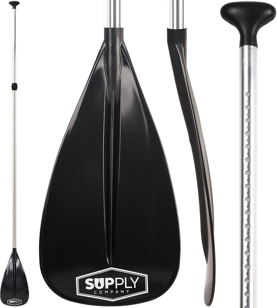 Sup Supply - 3 Piece Adjustable Stand-up Paddle Board Paddle - Aluminum Floating, Lightweight & Durable for Travel 