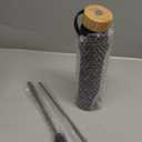 32 oz Glass Water Bottles - 1 Liter Motivational Tumbler Water Bottle Time Marker - Borosilicate Glass Water Bottle With Silicone Sleeve and 2 Lids, Handle Spout & Bamboo Straw Lid (Black)