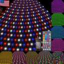 Color Changing Net Lights 9.8x6.6 ft Connectable Plug in RGB LED Mesh Lights with Remote for Xmas Tree, Bushes, Wedding, Garden, Indoor, Outdoor 4th of July Decorations Clearance