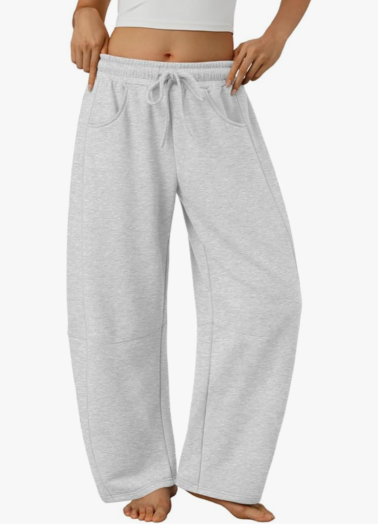 Trendy Queen Barrel Sweatpants Womens Wide Leg Pants Baggy Palazzo Lounge Comfy Flowy Pants Teen Girls Fall Clothes Outfits Size Medium